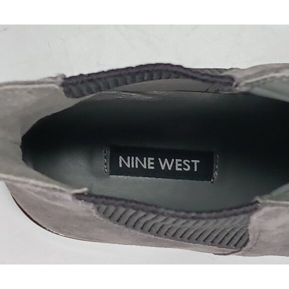 Nine West Womens 8M Agate Chelsea Ankle Boot Gray Suede Leather Bootie LKNW - Picture 5 of 10